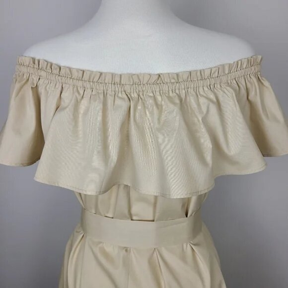 Cupshe Marlene Ruffle Off The Shoulder Tie Waist Dress Size Large - Picture 9 of 17